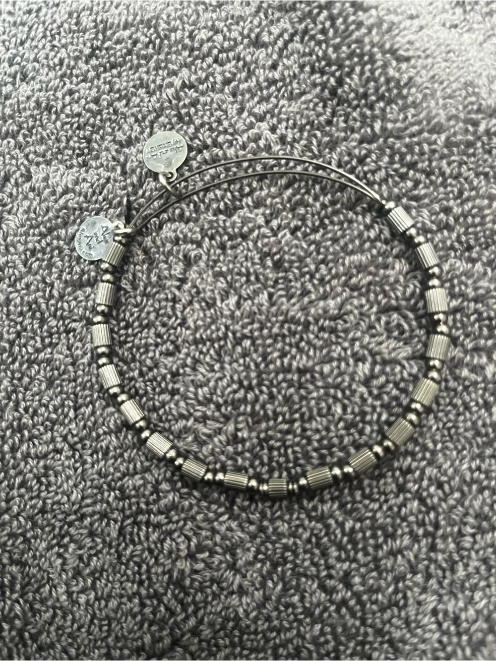 Alex and Ani Silver-Tone Ribbed Bead Expandable Bracelet